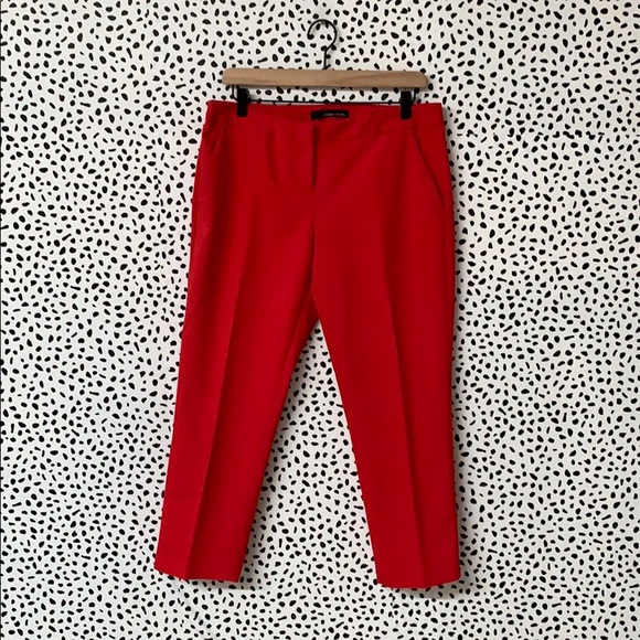 red straight leg pants
